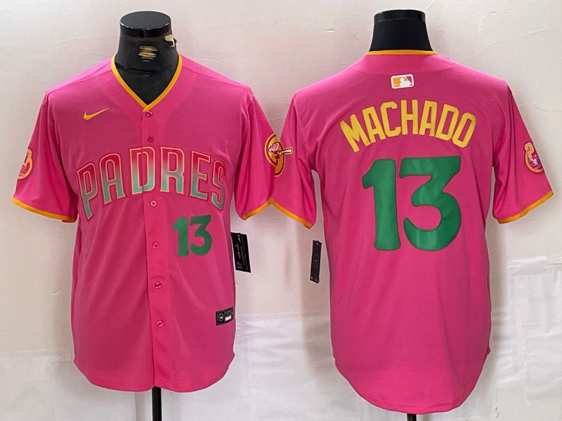 Men San Diego Padres #13 Machado Pink Jointly 2024 Nike MLB Jersey style 5->san diego padres->MLB Jersey